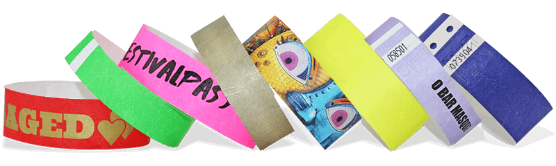 Pulseiras de Tyvek e de papel