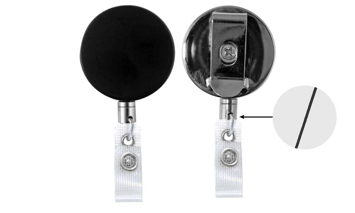 Porta-crachá premium com mosquetão re-yo de alta resistência (Heavy-Duty) com cordão de nylon e tira de vinil reforçada