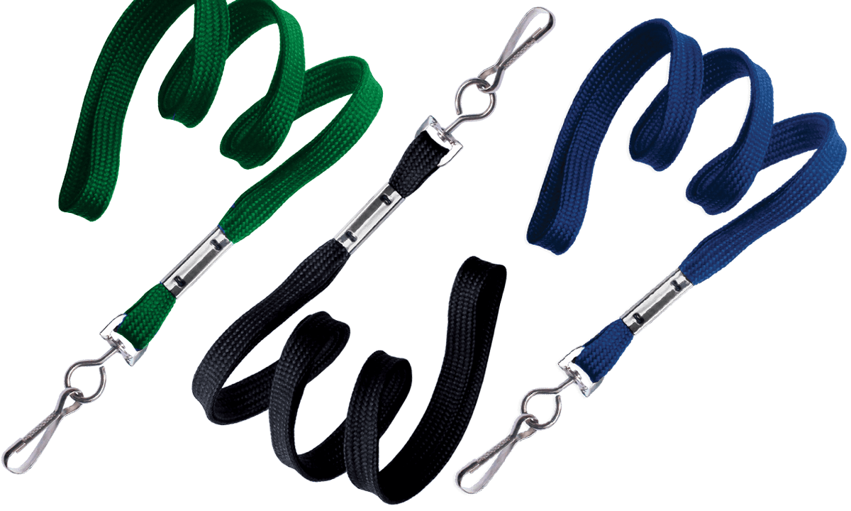 Lanyards tubulares de 10mm com mosquetão giratório metálico