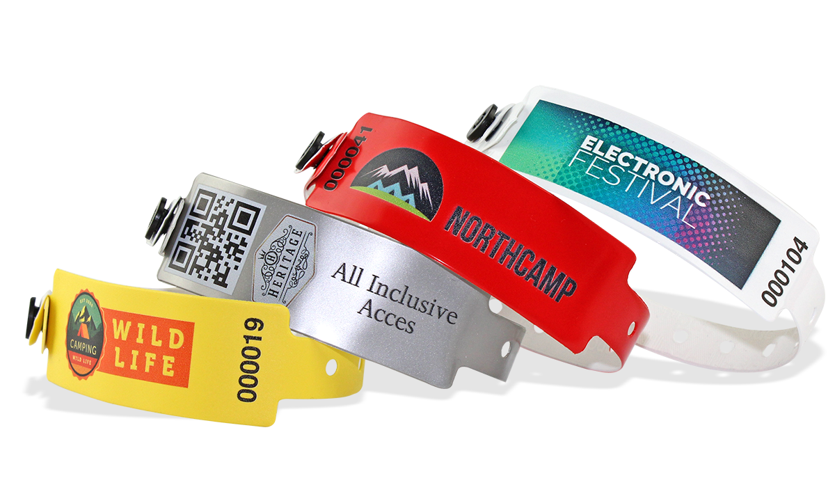 Pulseiras de vinil personalizadas a cores de 25 mm (Full-colour)