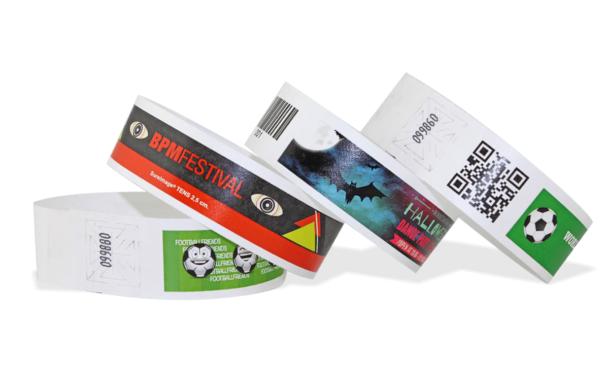 Pulseiras Tyvek 25 mm Personalizadas a cores (Full-Colour)