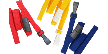 Lanyards tubulares de 10mm com fecho de segurança e gancho plástico