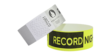 Pulseiras de Tyvek de 25 mm com impressão em preto